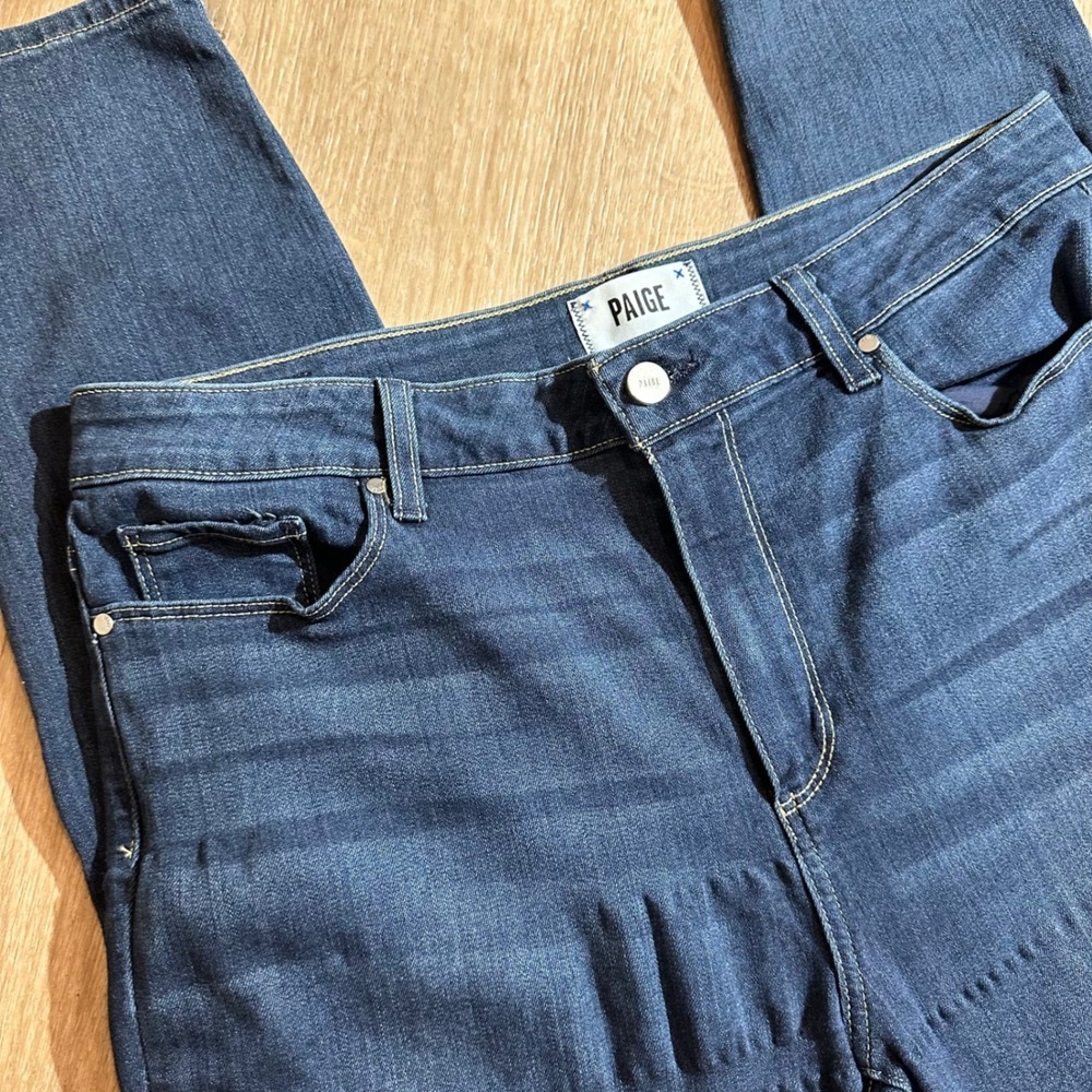PAIGE Hoxton Ankle Jeans Womens 32 Dark Blue High Rise Skinny‎ Stretch Denim - Picture 3 of 16